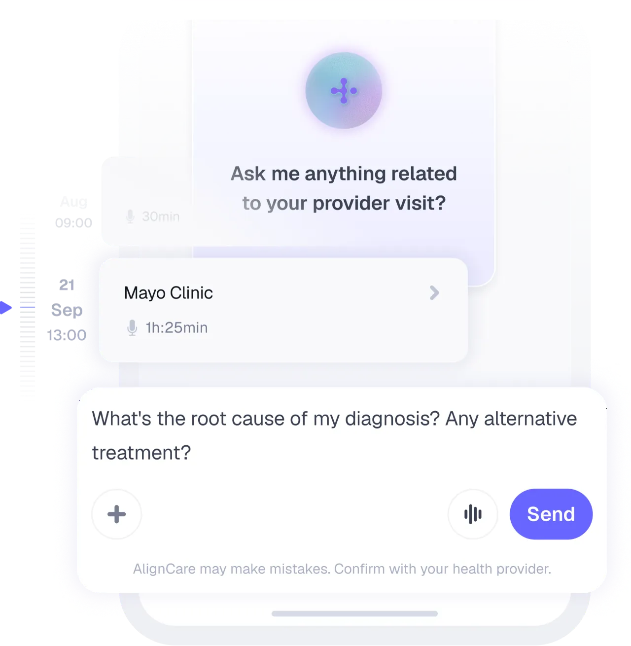 Chatting with Nora, the AlignCare AI health assistant, about lab results